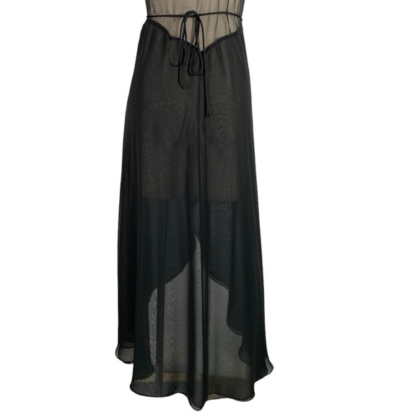 Vintage Sleeveless Lace Embroidered Lace Midi Chemise Slip Dress Size Medium - Picture 7 of 10